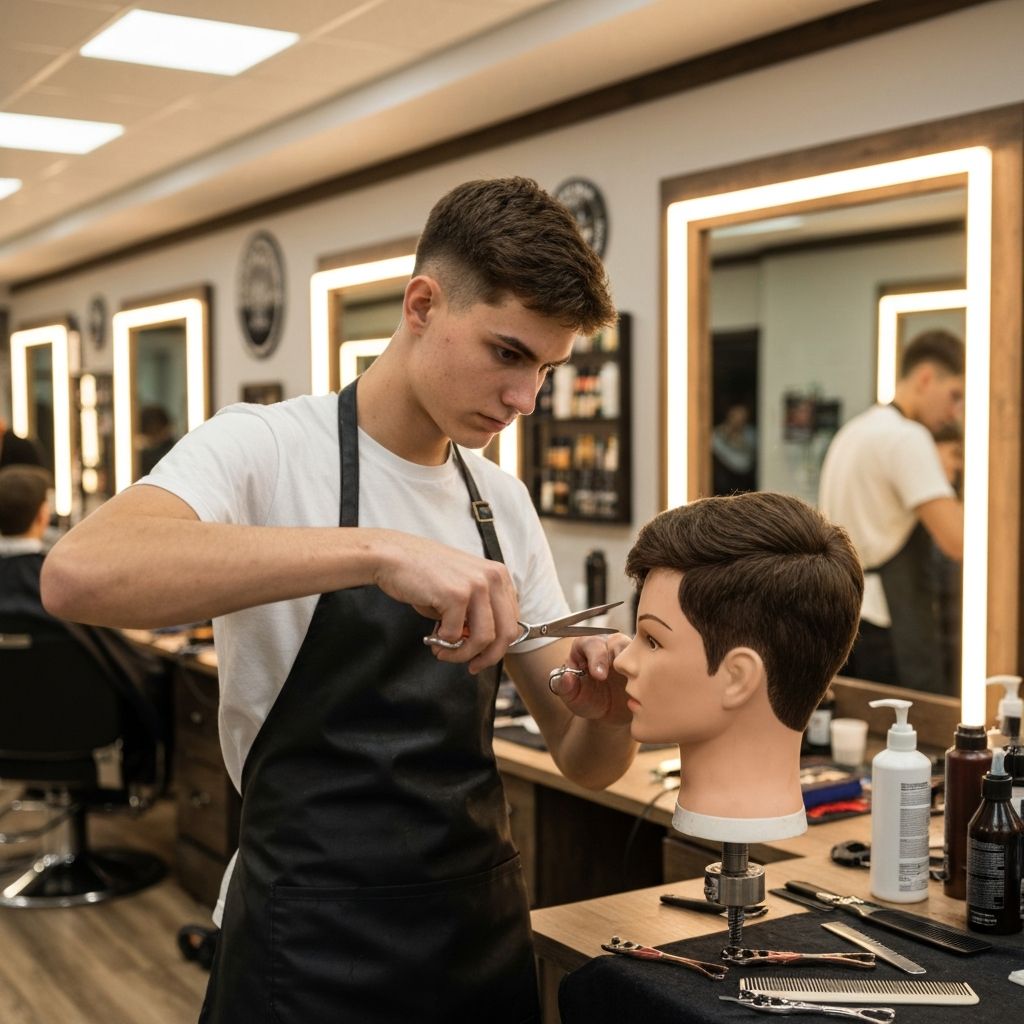 Estudiante de barbería